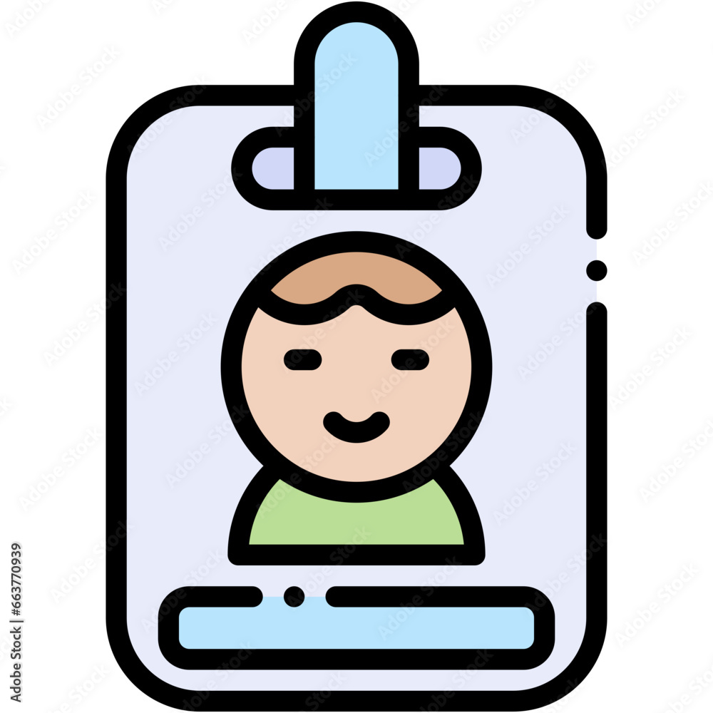 Fototapeta premium Vector Icon Id Card, Identity, Pass, Security, Member Card