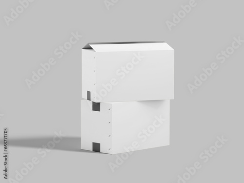 Stacked Cardboard Box for Packaging Mockup 3D Rendered