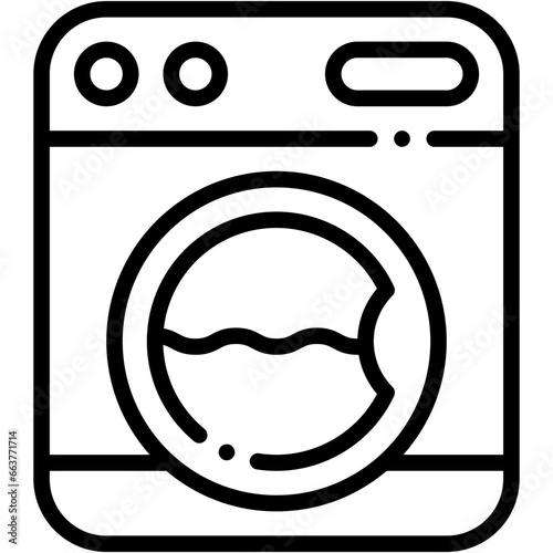 Vector Icon Washing Machine, Household, Fashion, Laundry, Electronics, Housekeeing