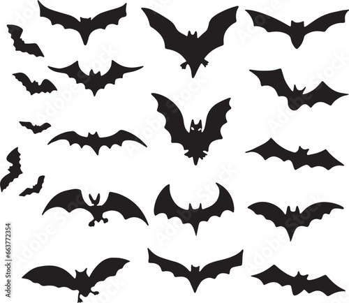 Set of halloween bats  halloween event
