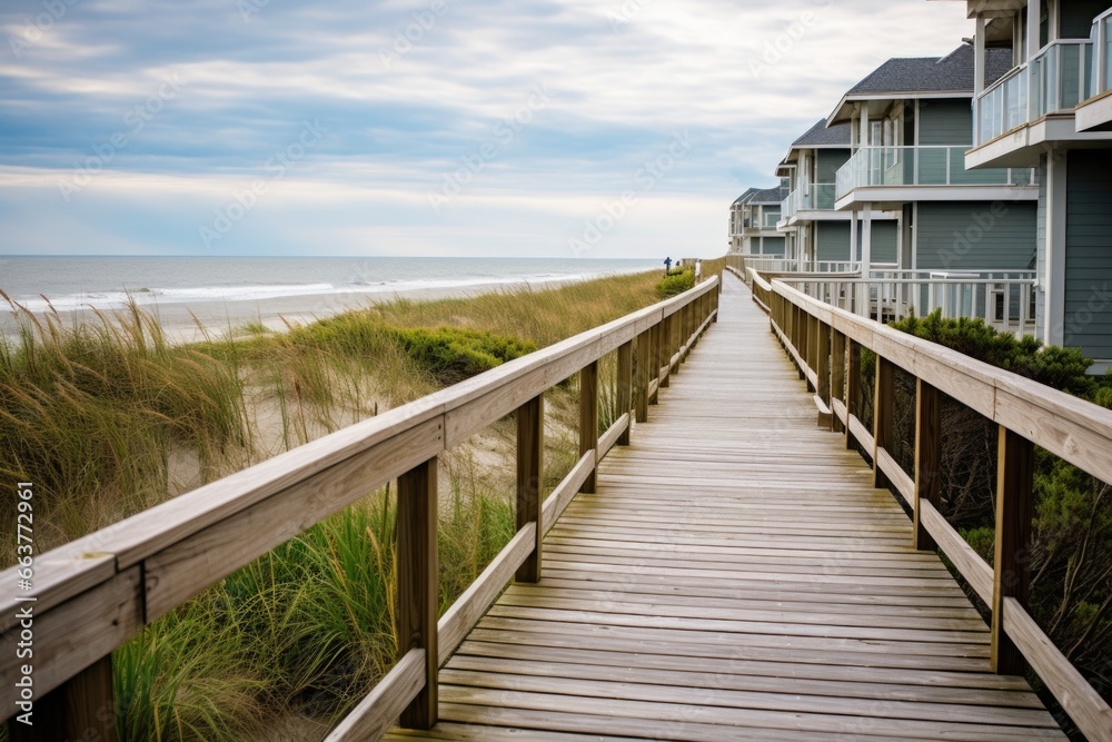 boardwalk leading up to an oceanfront property