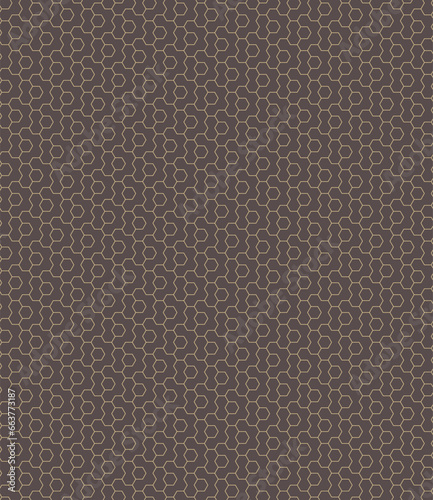 Seamless geometric background for your designs. Modern vector brown and golden ornament. Geometric abstract pattern