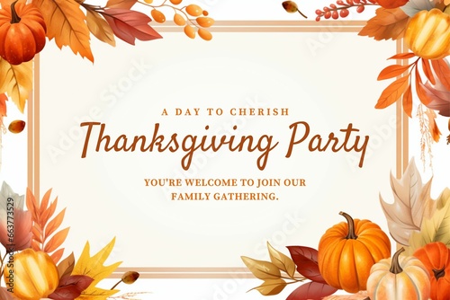 Happy Thanksgiving day  social media post celebration illustration background thanksgiving greeting autumn concept 
