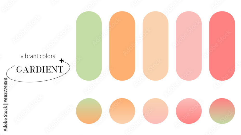  vibrant colorful gradients swatches set
