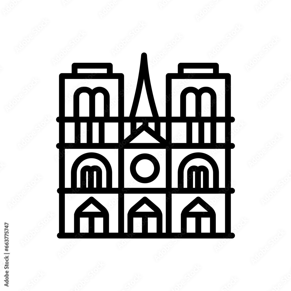 Notre Dame icon in vector. Illustration