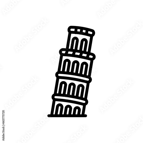 Pisa Tower icon in vector. Illustration