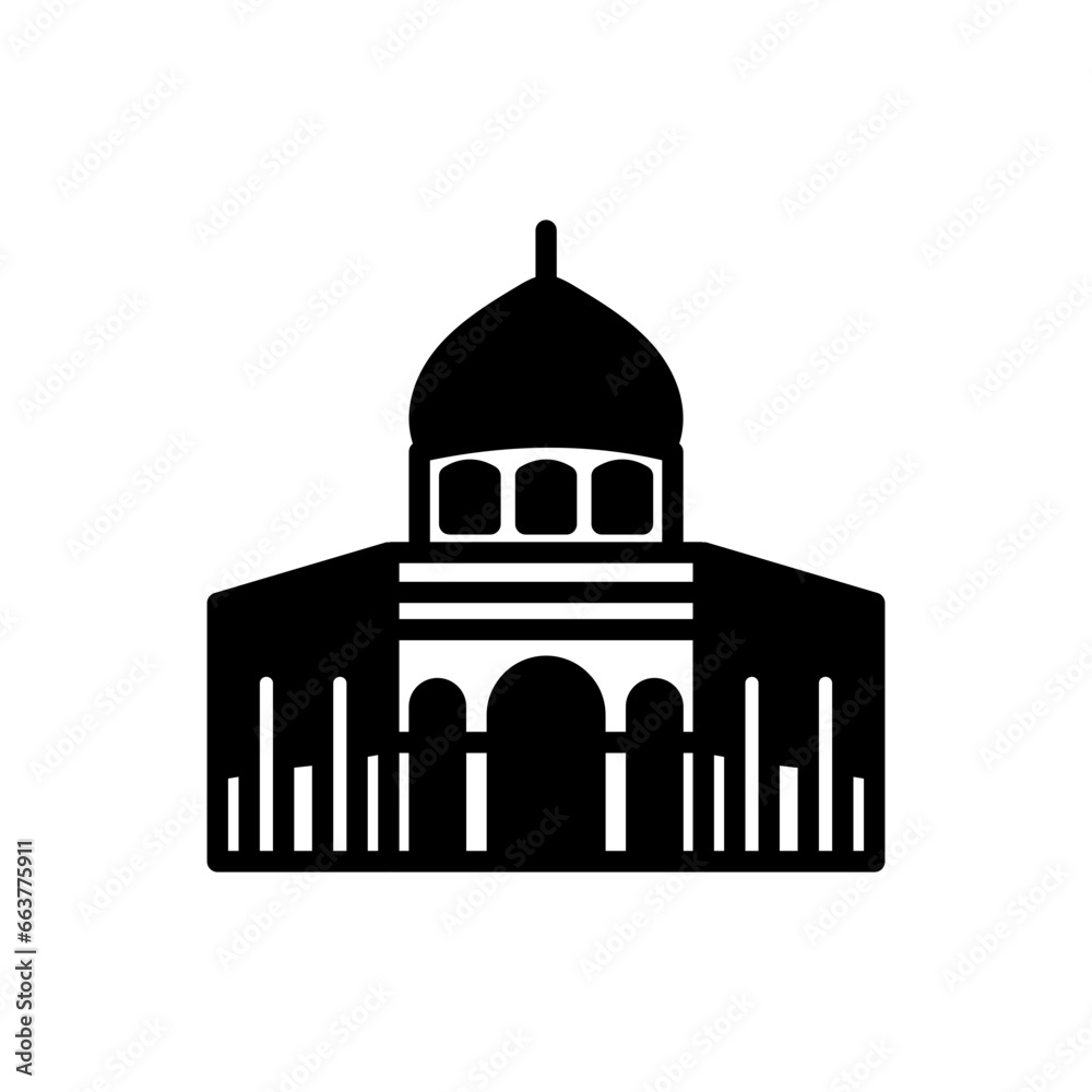 Mosque Aqsa icon in vector. Illustration