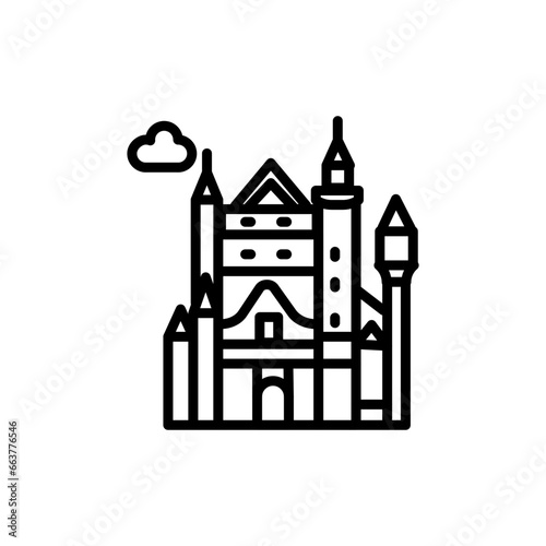 Neuschwanstein Castle icon in vector. Illustration
