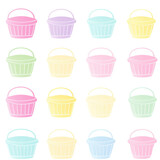 Baskets retro colorful repeat pattern