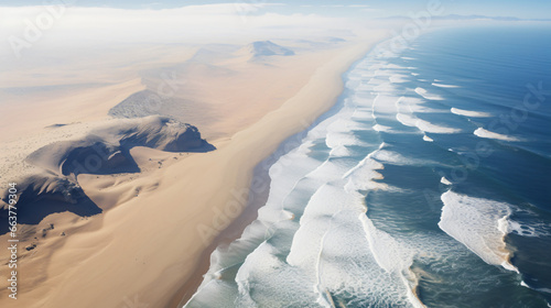 Aerial view of the Skeleton Coast South Africa Namib