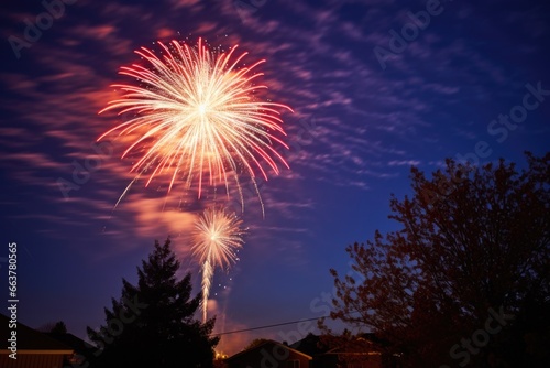 exploding fireworks in the night sky