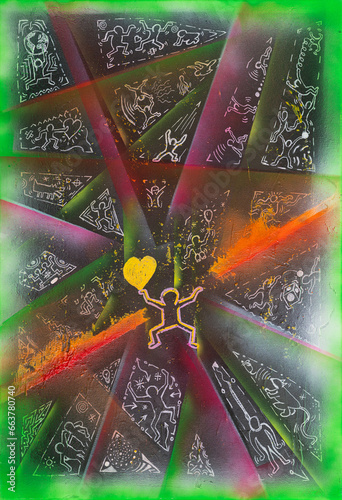 Painting of Radiant Heart Centerpiece