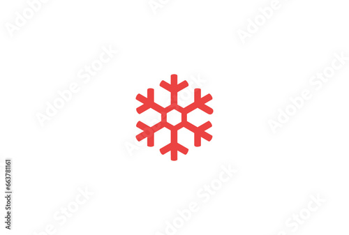 snowflake icon, decoration for christmas, vector graphics on a white background