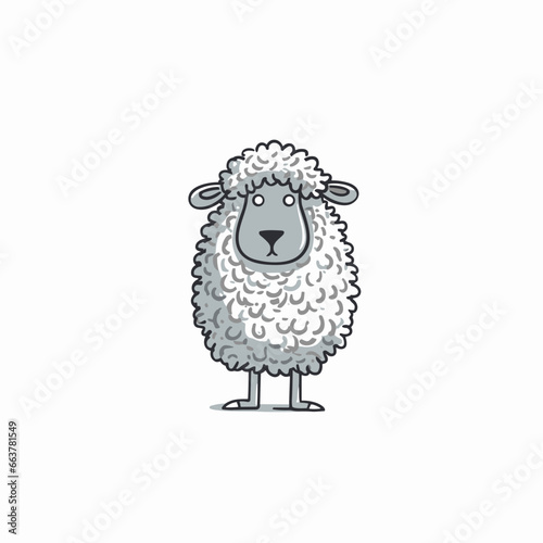 Ewe hand-drawn illustration. Ewe. Vector doodle style cartoon illustration