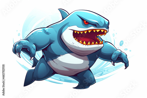 vector illustration design of the superhero character of a shark