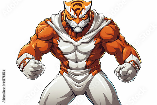 vector illustration design of the superhero character of a tiger