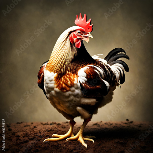 Portrait of a chicken. Generative AI