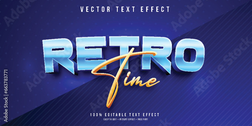 Retro time 3d editable text effect