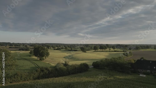 meadow sunset north germany drone  photo