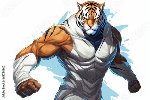 vector illustration design of the superhero character of a tiger © Yoshimura
