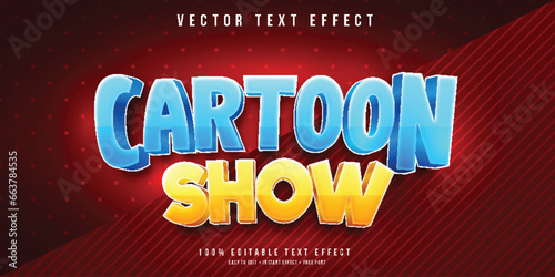 Cartoon show 3d editable text effect