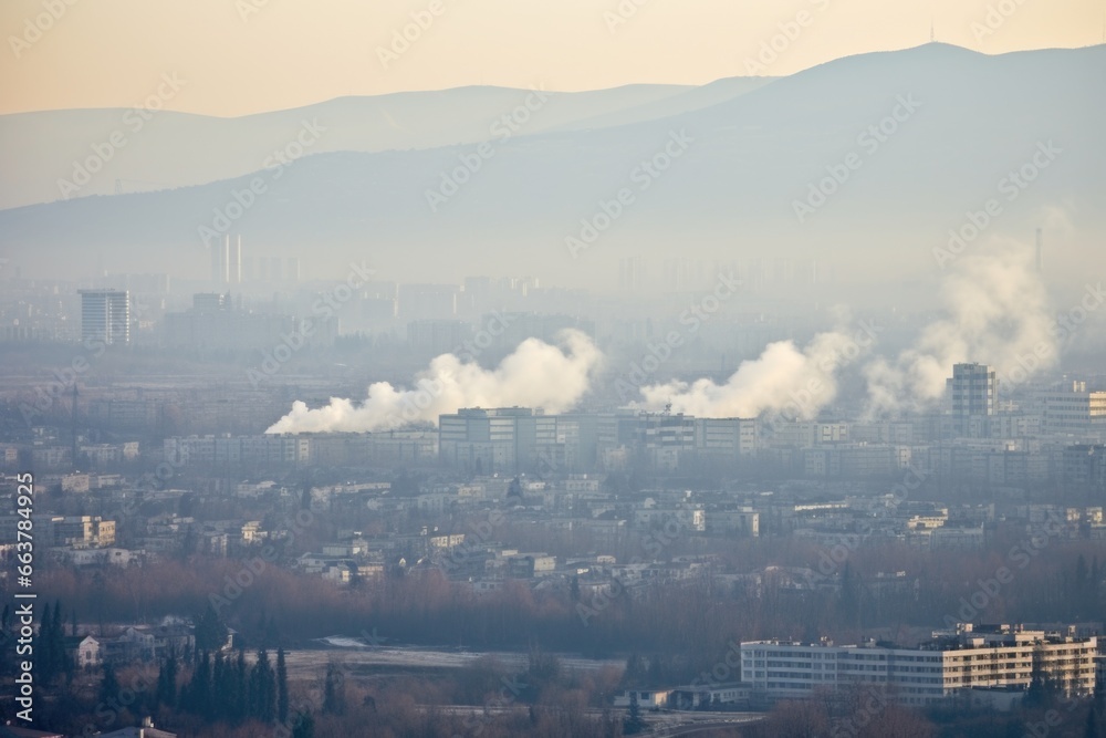 Fototapeta premium chemical smog over a city due to unregulated pollution