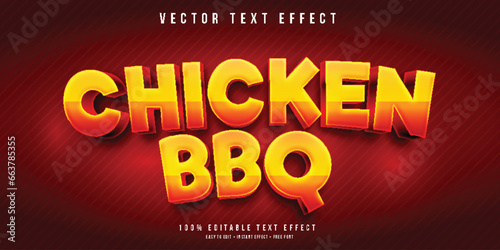 Chicken bbq 3d editable text effect