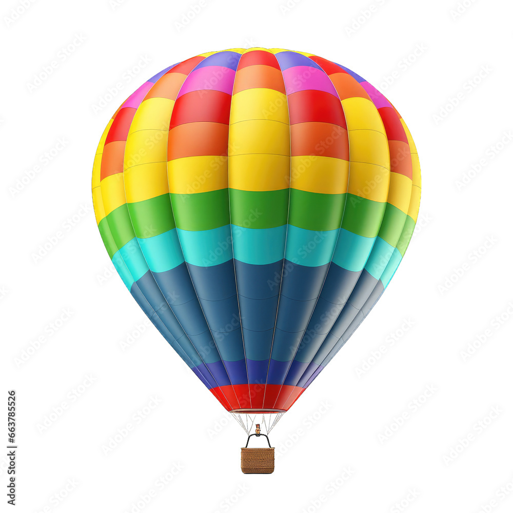 Fototapeta premium Colorful hot air balloon isolated on transparent background