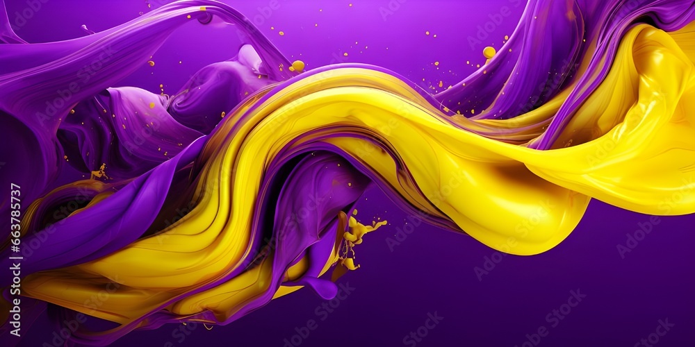 abstract liquid purple and yellow background