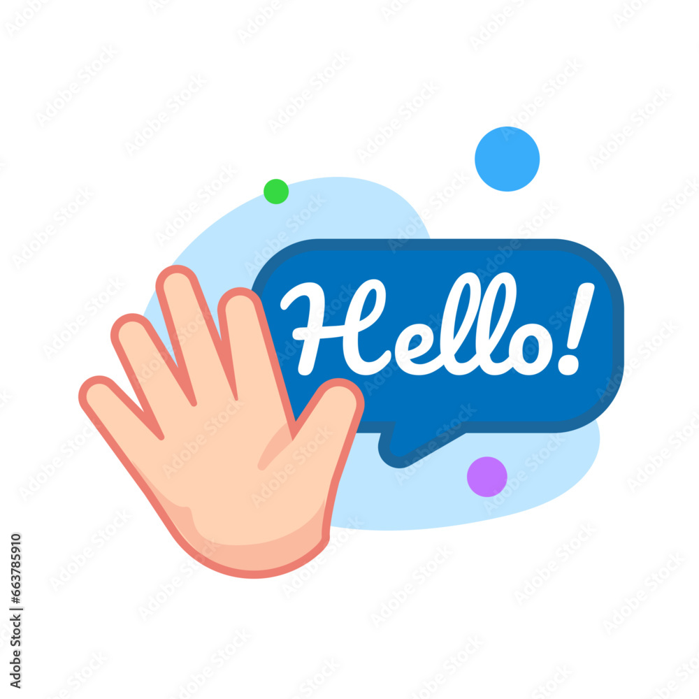 welcoming element ui, High five, Hello text with hand gesture concept illustration flat design vector welcoming element ui, High five, Hello text with hand gesture concept illustration flat design vector