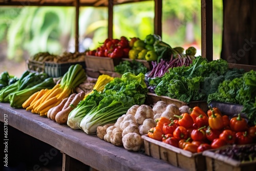 farmers market stall filled with freshly picked vegetables