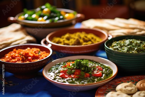 a spread of traditional middle-eastern mezze