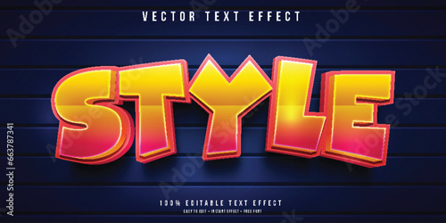 Editable 3d text effect cartoon style