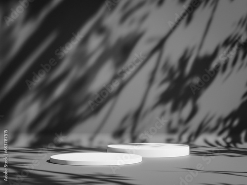 Abstract scene background. Cylinder podium on gray background. Product presentation, mock up, show cosmetic product, Podium, stage pedestal or platform.