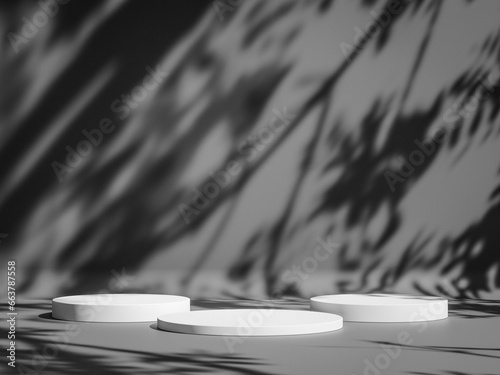 Abstract scene background. Cylinder podium on gray background. Product presentation, mock up, show cosmetic product, Podium, stage pedestal or platform.