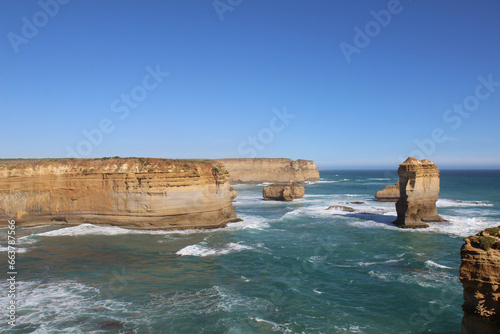 The rock stacks that comprise the Twelve Apostles in Port Campbell National Park.