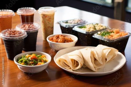 single-serving take-out food on a table