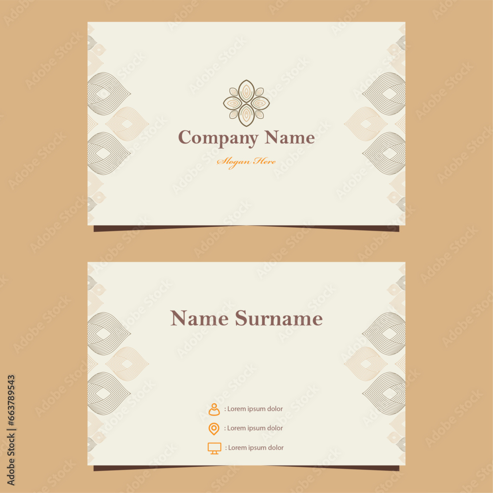natural floral soft color business card template design