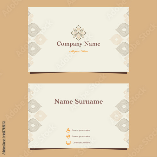 natural floral soft color business card template design