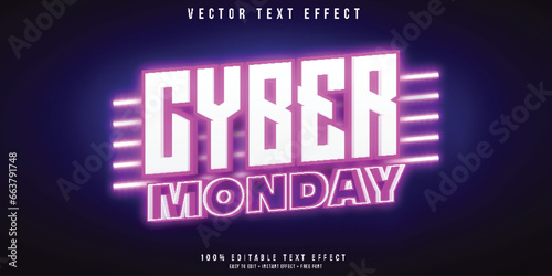 Cyber monday 3d editable text effect