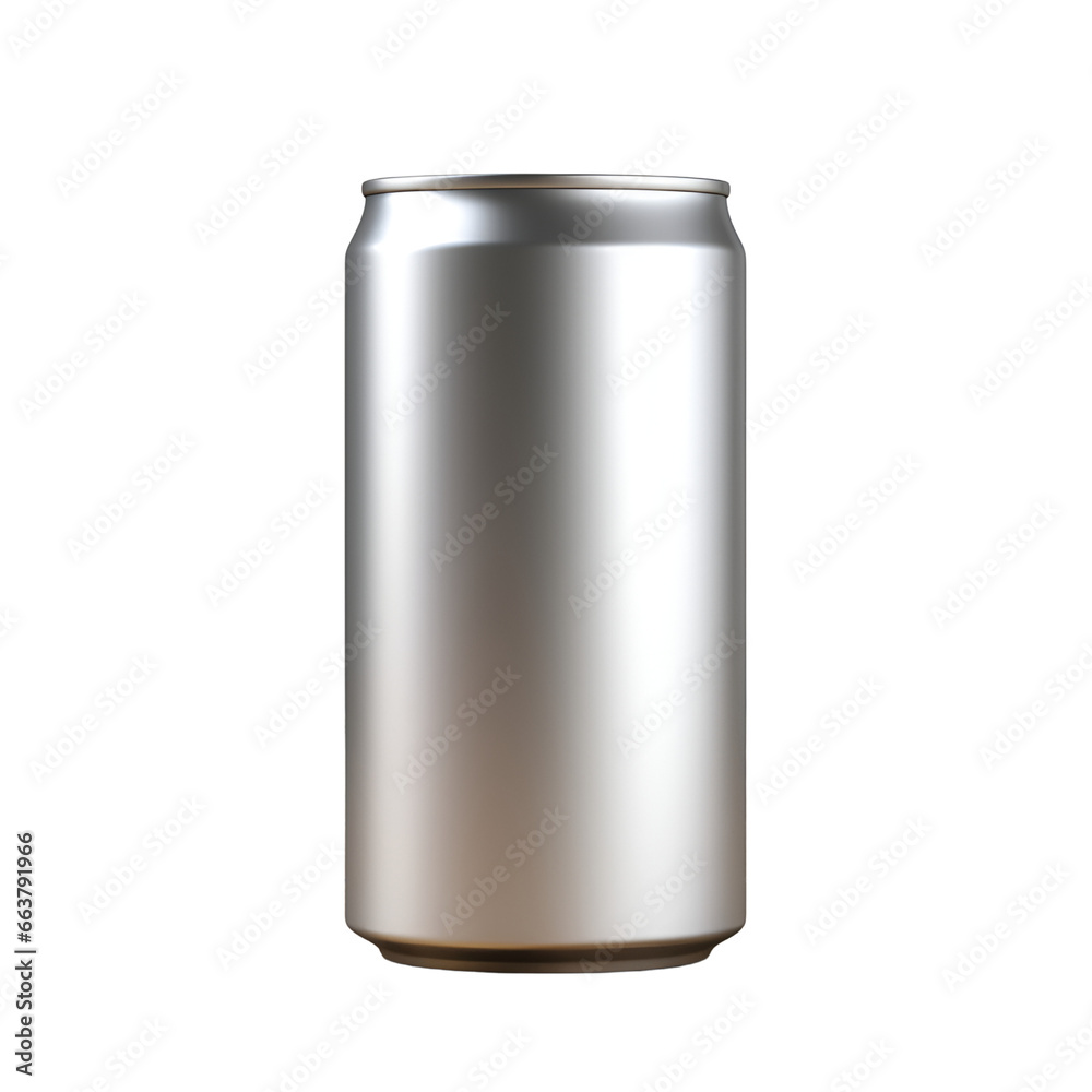 empty aluminum soda can isolated on transparent background. generative ai