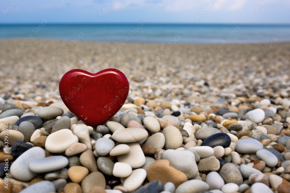 heart-shaped pebble surrounded by smaller pebbles on a beach heart-shaped pebble surrounded by smaller pebbles on a beach