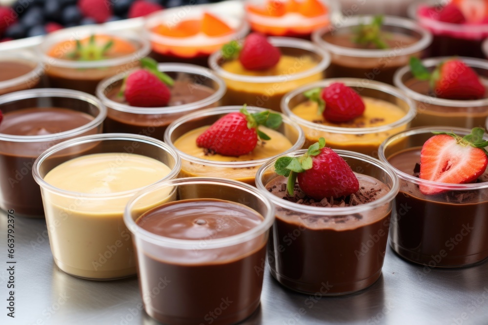 pudding cups arranged in a circular presentation pudding cups arranged in a circular presentation