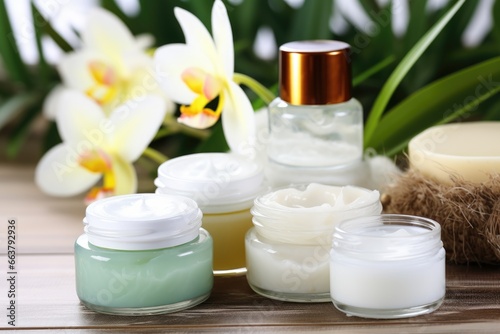 massage creams and lotions in containers