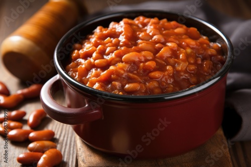 a close-up of a tin of baked beans