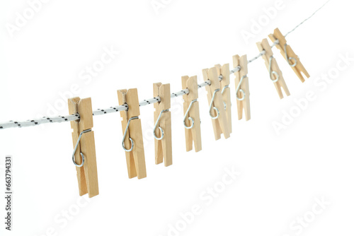 PNG, wooden clothespins close-up, isolated on white background