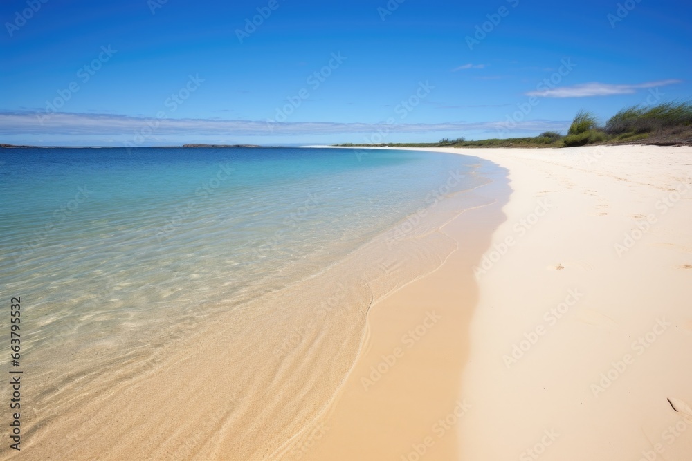 Fototapeta premium untouched sand dune beach alongside clear ocean waters