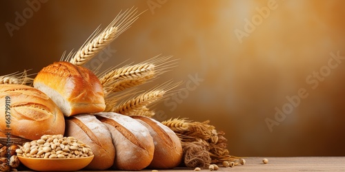 Fényképezés Food banner with natural breads