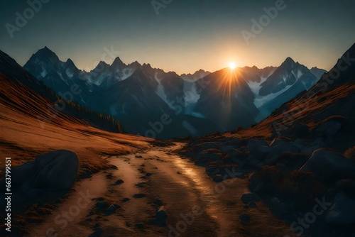 sunset in the mountains