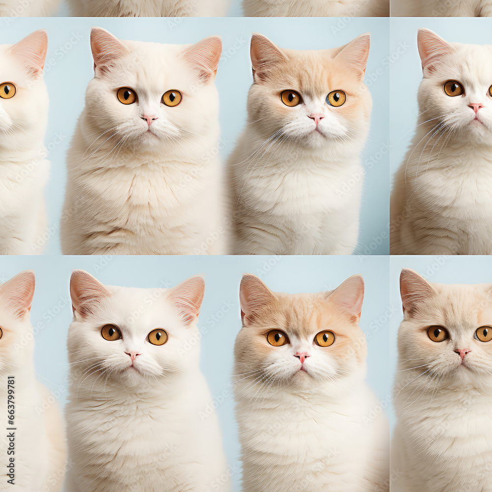 British shorthair cats breed cute cartoon repeat pattern British shorthair cats breed cute cartoon repeat pattern